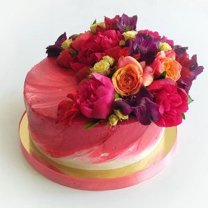 سفارش کیک تولد گل رنگی