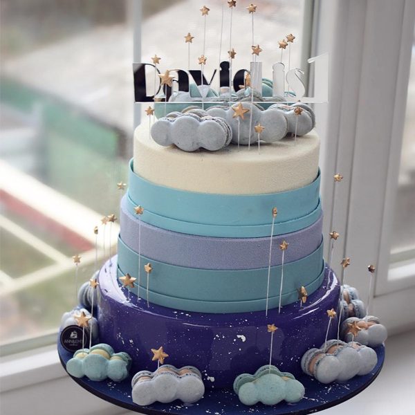 nivskaya 28 600x600 - سفارش کیک سه طبقه  تم نیلی ابری